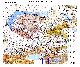 carte de Oblys d'Almaty