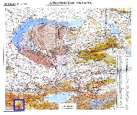 carte de Oblys d'Almaty