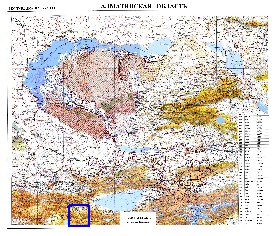 carte de Oblys d'Almaty