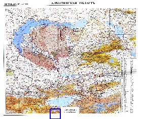 carte de Oblys d'Almaty