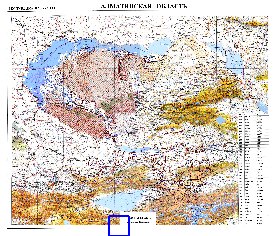 carte de Oblys d'Almaty