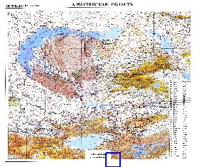 carte de Oblys d'Almaty