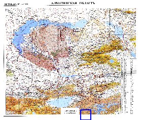 carte de Oblys d'Almaty