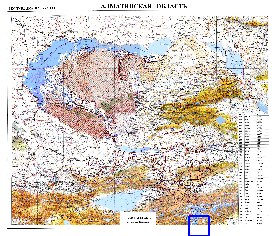 carte de Oblys d'Almaty