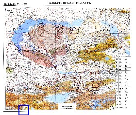 carte de Oblys d'Almaty