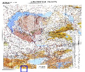 carte de Oblys d'Almaty