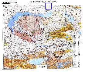 carte de Oblys d'Almaty