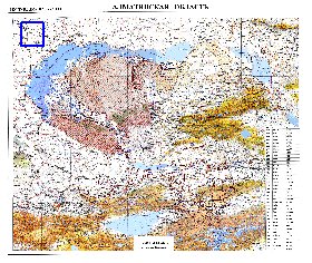 carte de Oblys d'Almaty