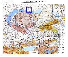 carte de Oblys d'Almaty