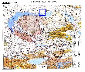 carte de Oblys d'Almaty