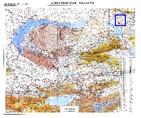 carte de Oblys d'Almaty