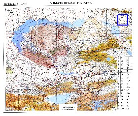 carte de Oblys d'Almaty