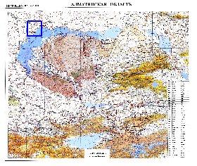 carte de Oblys d'Almaty