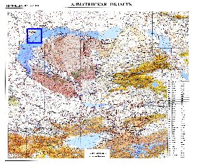 carte de Oblys d'Almaty