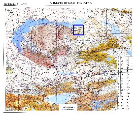 carte de Oblys d'Almaty