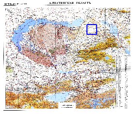 carte de Oblys d'Almaty