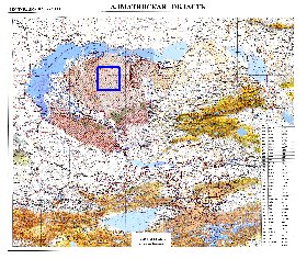 carte de Oblys d'Almaty