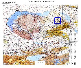 carte de Oblys d'Almaty