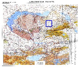 carte de Oblys d'Almaty