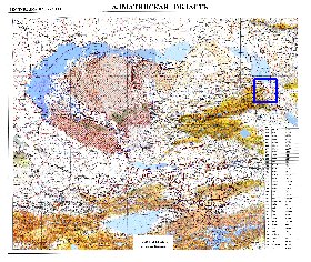 carte de Oblys d'Almaty