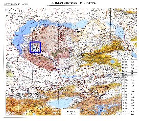 carte de Oblys d'Almaty