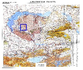 carte de Oblys d'Almaty