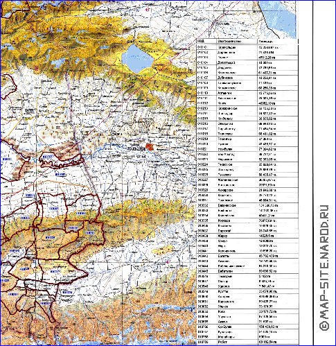 carte de Oblys d'Almaty