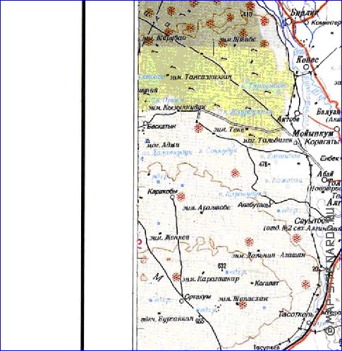 carte de Oblys d'Almaty