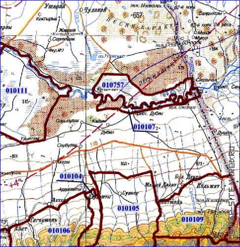 carte de Oblys d'Almaty