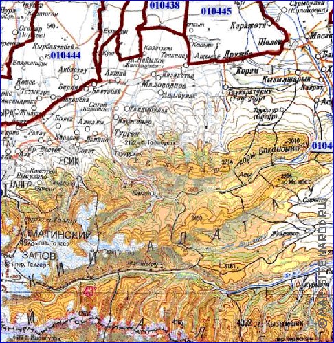 carte de Oblys d'Almaty