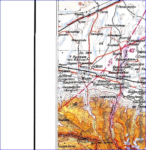 carte de Oblys d'Almaty