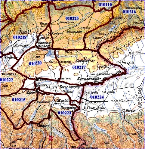 carte de Oblys d'Almaty