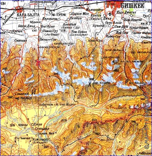 carte de Oblys d'Almaty