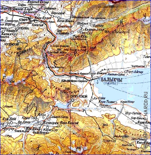 carte de Oblys d'Almaty