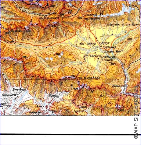 carte de Oblys d'Almaty