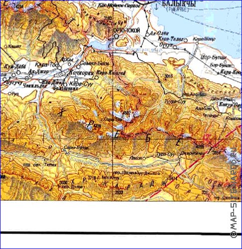 carte de Oblys d'Almaty