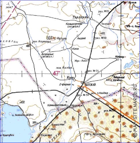 carte de Oblys d'Almaty