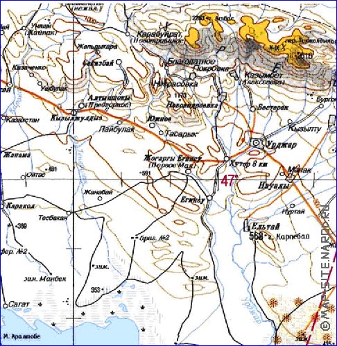 carte de Oblys d'Almaty