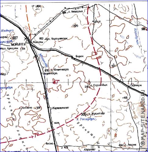 carte de Oblys d'Almaty