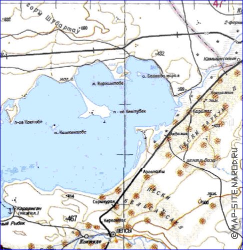 carte de Oblys d'Almaty