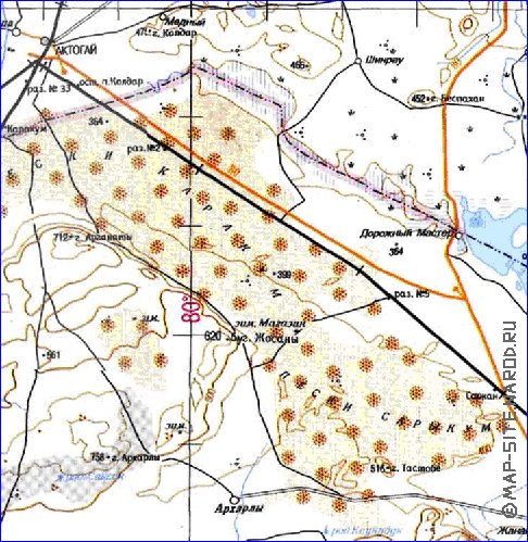 carte de Oblys d'Almaty