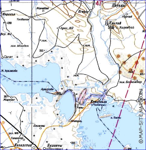 carte de Oblys d'Almaty