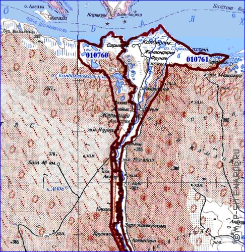 carte de Oblys d'Almaty