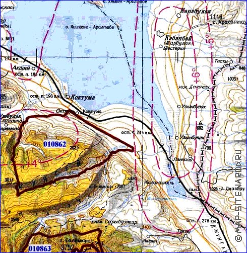 carte de Oblys d'Almaty