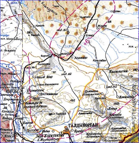 carte de Oblys d'Almaty