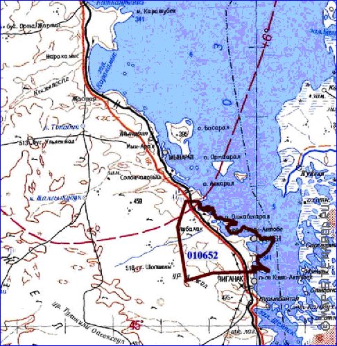 carte de Oblys d'Almaty