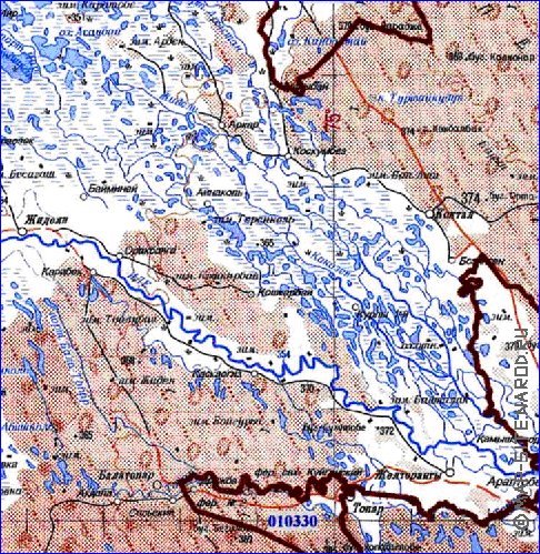 carte de Oblys d'Almaty