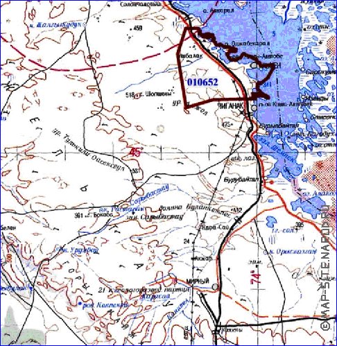 carte de Oblys d'Almaty