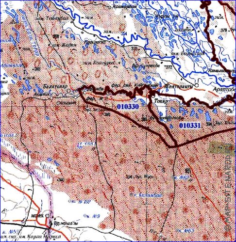 carte de Oblys d'Almaty