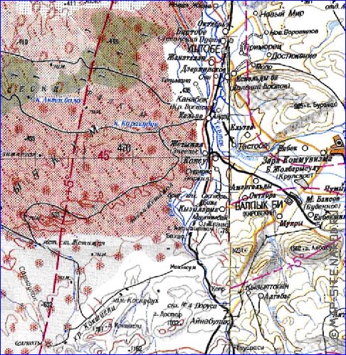 carte de Oblys d'Almaty